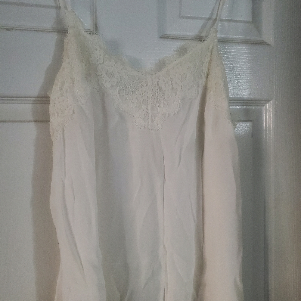 White Lace Trim A&F Cami